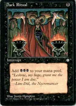 1995 Magic The Gathering Ice Age Dark Ritual #120 Light Play - Image 1