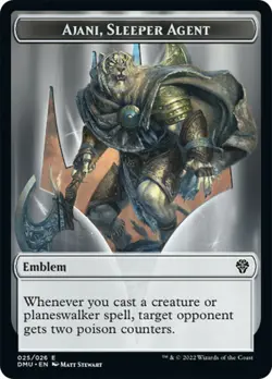 MTG - Emblem - Ajani, Sleeper Agent - Dominaria United - NM, English Magic FLAT - Image 1