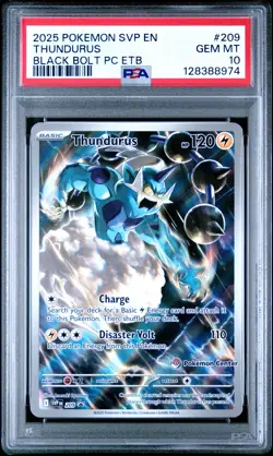2025 POKEMON BLACK BOLT POKEMON CENTER ETB PROMO SVP #209 THUNDURUS PSA 10 - Image 1