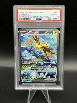 Pokemon PSA 10 GEM MT Zapdos ex 202/165 Special Illustration Rare Holo S#2825 - Image 1