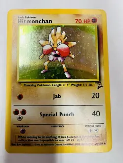 Pokemon TCG Hitmonchan #8 2000 Base Set 2 Holo Foil Rare Great Condition - Image 1