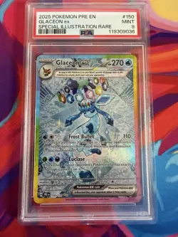 Pokemon TCG Glaceon EX 150/131 PSA 9 Special Illustration Prismatic Evolutions - Image 1