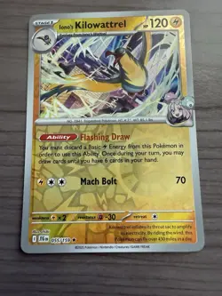 Pokemon TCG Journey Together Iono's Kilowattrel 55/159 Reverse Holo Rare NM - Image 1