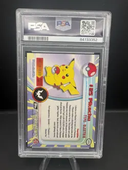 1999 Pikachu Topps Pokemon TV Foil #25 PSA 8 - Image 2