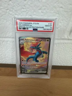 2025 POKEMON JTG EN-JOURNEY TOGETHER #187 SALAMENCE EX PSA 10 - Image 1