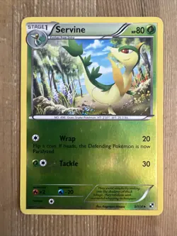 Pokemon - Servine 3/114 Reverse Holo Black and White Base LP - Image 1