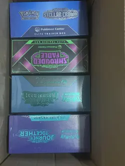 Pokemon Center ETB 6x Black Bolt Twilight Stellar Fable Journey Silver Lot - Image 1