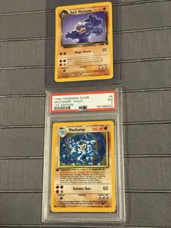 Pokemon WOTC 1st Edition Base Set Holo 1999 WOTC Machamp PSA 7 - Image 3
