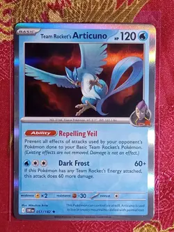 Hologram Rare Foil Team Rocket's Articuno #051/182 Destined Rivals Pokemon TCG - Image 1