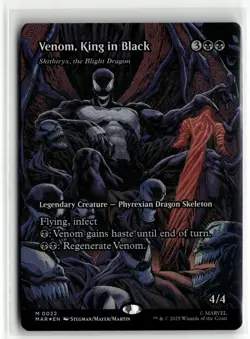 Venom King In Black 0022 Borderless FOIL Spider Man MTG Magic The Gathering Card - Image 1