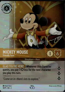 Mickey Mouse Friendly Face 18/P1 Promo Foil Lorcana Disney 100 - Image 1
