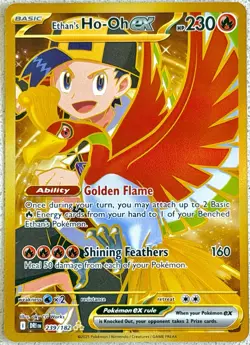 Pokemon TCG: Ethans Ho-oh EX 239/182 Destined Rivals Full Art Hyper Rare Gold - Image 1