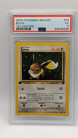 2000 Pokemon 1st Edition Team Rocket Eevee 55/82 PSA 5! - Image 1