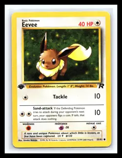 💥 Eevee 55/82 Team Rocket 1st Edition Stamp Non Holo Foil Pokemon 2000 Vintage - Image 1