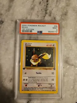 2000 Pokemon Team Rocket - 1st Edition Eevee 55/82 - MINT PSA 9 - Image 1
