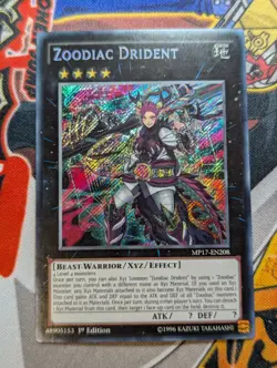 Zoodiac Drident - MP17 EN208 Secret Rare 1st Edition YuGiOh TCG Card - VLP - Image 1