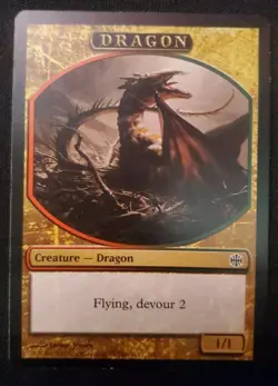 Dragon Token Alara Reborn NM Flying Devour 2 1/1 Magic The Gathering MTG Tcg - Image 1