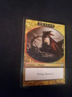Dragon Token Alara Reborn NM Flying Devour 2 1/1 Magic The Gathering MTG Tcg - Image 2