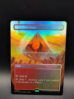 MTG - Sunbillow Verge - FOIL BORDERLESS - Land (W/R) - DFT #373 - Rare - Image 1