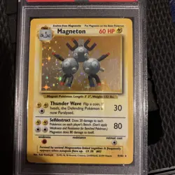1999 POKEMON BASE SET UNLIMITED #9 MAGNETON-HOLO PSA 7 - Image 2