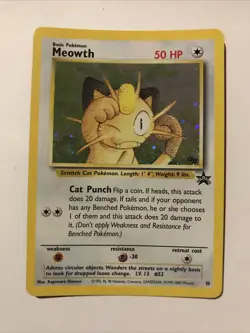 Pokemon Meowth Nintendo Black Star Promo 10 Holo Pokemon Card - Image 1
