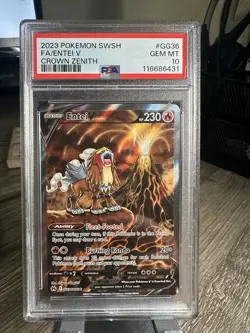 2023 Pokemon SWSH FA/Entei V Crown Zenith Galarian Gallery #GG36 PSA 10 GEM MINT - Image 1