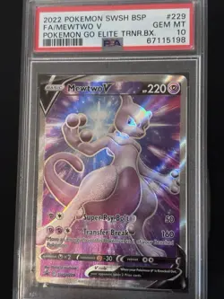 Pokemon TCG Mewtwo V SWSH229 FA Pokemon Go Elite Trainer Box PSA 10 - Image 1