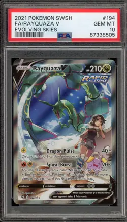 Pokemon Rayquaza V Evolving Skies Full Alt Art #194 PSA 10 Gem Mint - Image 1