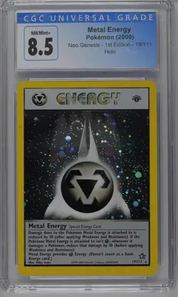 Metal Energy Pokemon 2000 Neo Genesis 1st Edition 19/111 Holo Swirl CGC 8.5 - Image 1
