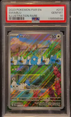 PSA 10 Swablu 213/182 Illustration Rare Paradox Rift PAR English Pokemon - Image 1