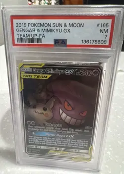 Gengar & Mimikyu GX Pokemon Team Up 165/181 PSA 7 Alternate Full Art - Image 1
