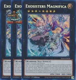 Yugioh! 3x Exosisters Magnifica RA02-EN038 Secret Rare 1st Ed NM - Image 1