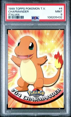 Pokemon Charmander 1999 TOPPS PSA 9 And Jigglypuff Foil TOPPS PSA 8 BOTH ITALIAN - Image 1