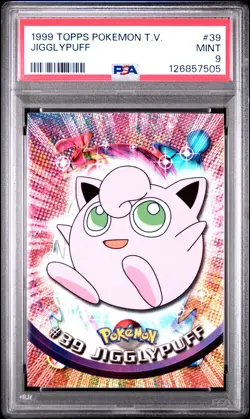 1999 TOPPS POKEMON TV #39 JIGGLYPUFF PSA 9 - Image 1