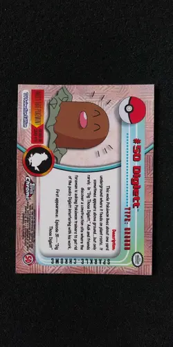 2000 TOPPS CHROME POKEMON #50 DIGLETT(BASE SPECTRA SPARKLE TEKNO) ('Mini-Set') - Image 5
