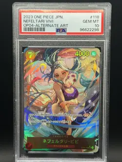 PSA 10 One Piece Japanese Nefeltari Vivi Alt Art OP04-118 Kingdoms of Intrigue - Image 1