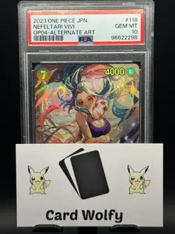 PSA 10 One Piece Japanese Nefeltari Vivi Alt Art OP04-118 Kingdoms of Intrigue - Image 3