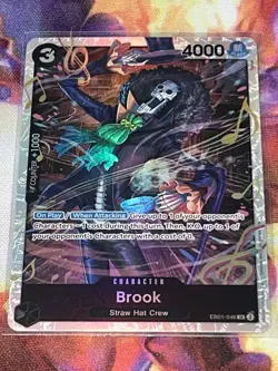 One Piece CCG TCG Brook PRB02 EB01-046 SR English NM (Reprint) - Image 1