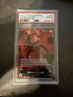 One Piece Monkey D Luffy EB02-010 Leader Alternate Art Psa10 English - Image 1