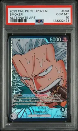 One Piece Smoker Alternate Art Leader Op02-093 PSA GEM MT 10 - English - Image 1