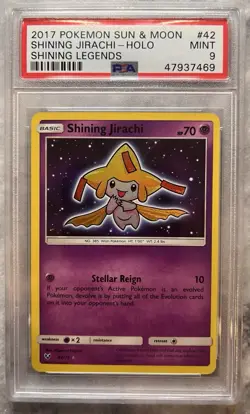 2017 POKEMON SUN & MOON SHINING LEGENDS #42/73 JIRACHI HOLO PSA 9 - Image 1