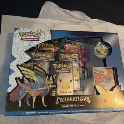 Pokemon TCG Celebrations Zacian LV. X Deluxe Pin Collection Box Factory Sealed - Image 1