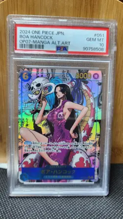 PSA 10 Boa Hancock OP07-051 Comic Parallel Manga Alt Art ONE PIECE Card Japanese - Image 1