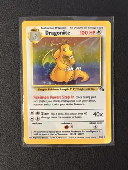 Dragonite 4/62 Pokemon TCG Fossil Set Card Holo Rare - Image 1