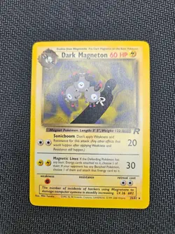 Dark Magneton Team Rocket 28/82 Pokemon Card Unlimited Rare 1999 Vintage LP - Image 1