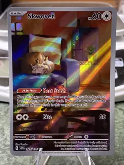 🔥 Skwovet #222/198 Illustration Rare NM | Scarlet & Violet - 2023 Pokemon Card - Image 1