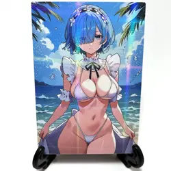 Re:Zero Rem Sexy Bikini Anime Waifu Girl Doujin Lewd Goddess Story ACG Art Card - Image 1
