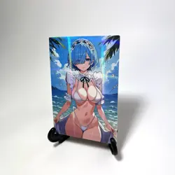 Re:Zero Rem Sexy Bikini Anime Waifu Girl Doujin Lewd Goddess Story ACG Art Card - Image 2