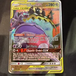 Naganadel & Guzzlord GX 158/236 Pokemon Card Full Art Tag Team Dragon Type - Image 1