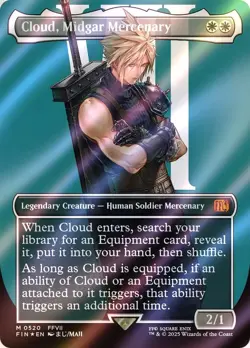Cloud, Midgar Mercenary (Borderless) (Surge Foil) Final Fantasy Foil -Near mint - Image 1